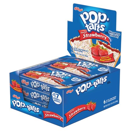 Kelloggs Pop Tarts, Frosted Strawberry, 3.67, PK6 3800031732